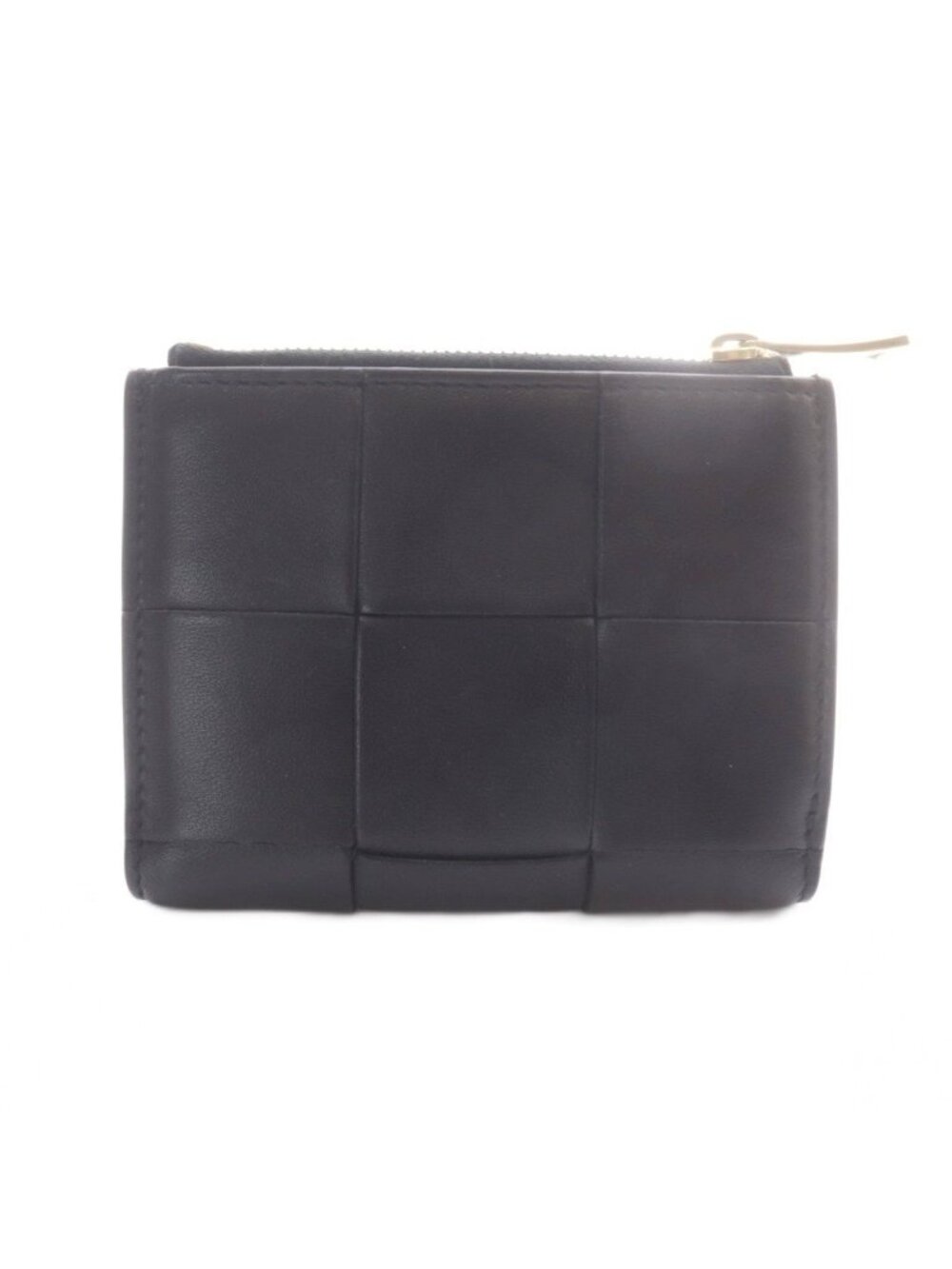 Bottega Veneta Cassette Intrecciato Compact Wallet Bifold Black